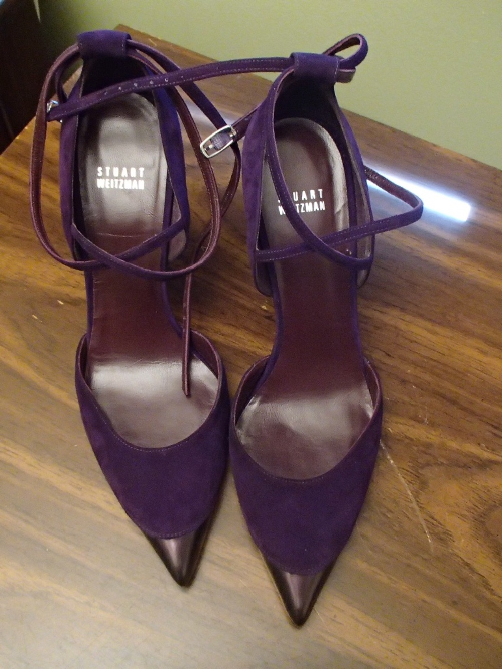 Stuart Weitzman Purple Heels with straps Size 10